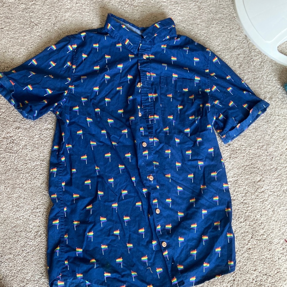 Rainbow Flag Button Up Shirt